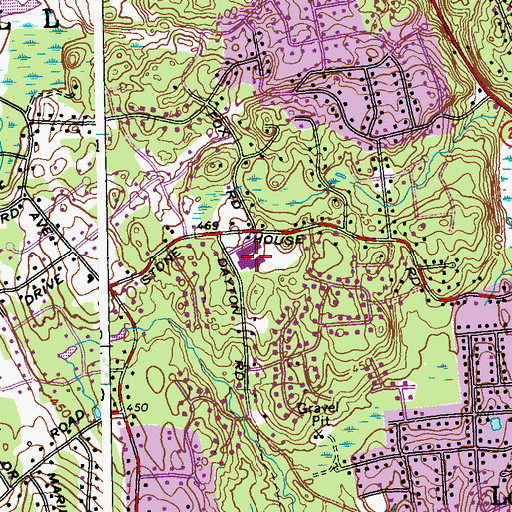 Topographic Map of Tashua School, CT