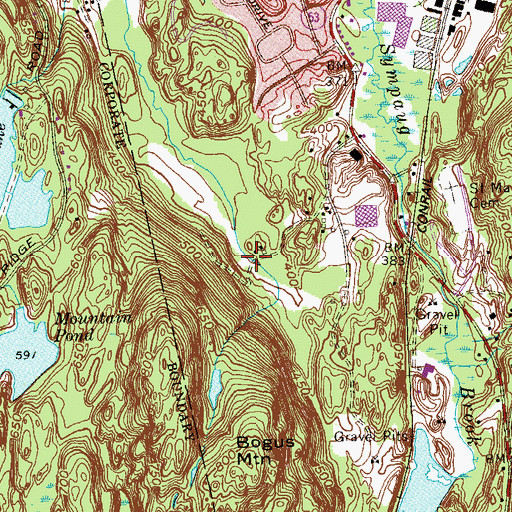 Topographic Map of Terre Haute Golf Course and Industrial Complex (historical), CT