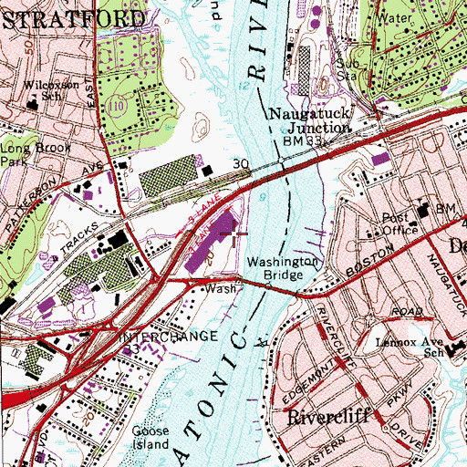 Topographic Map of The Dock Shopping Center, CT