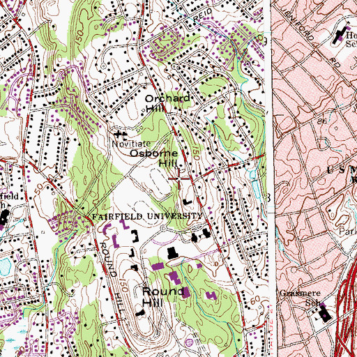 Topographic Map of The Levee, CT