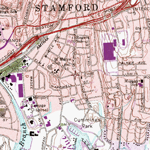 Topographic Map of The Spring-Life Church of God, CT
