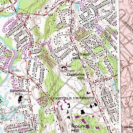 Topographic Map of Thomas F Dolan Commons, CT