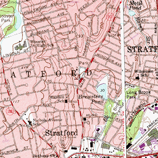 Topographic Map of Three Thousand Three Hundred and Fifty Five Shopping Plaza, CT