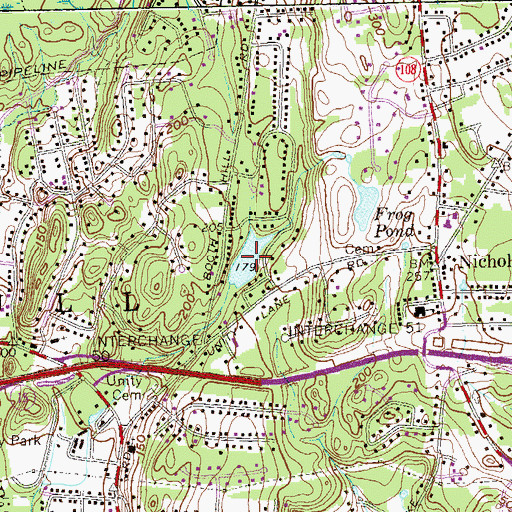 Topographic Map of Thrushwood Lake, CT