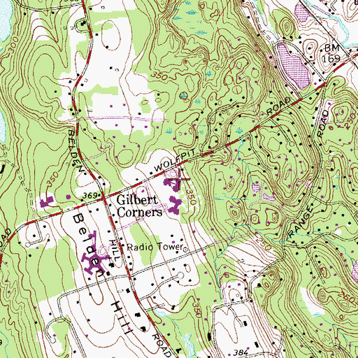 Topographic Map of Tilford W Miller School, CT
