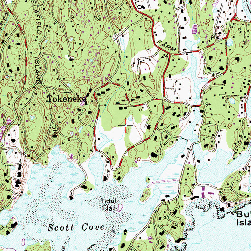 Topographic Map of Tokeneke Park, CT