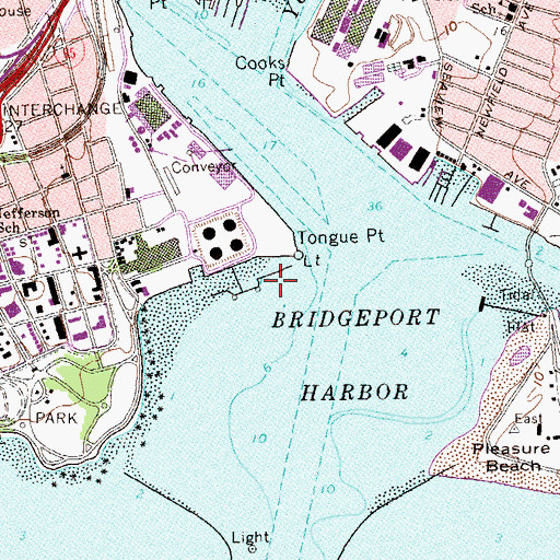 Topographic Map of Tongue Point Breakwater, CT
