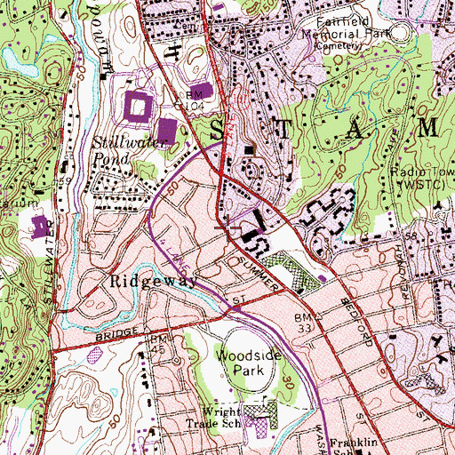 Topographic Map of Town and Country Shopping Center, CT