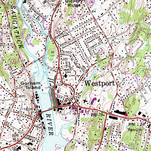 Topographic Map of Town Hall Playground, CT