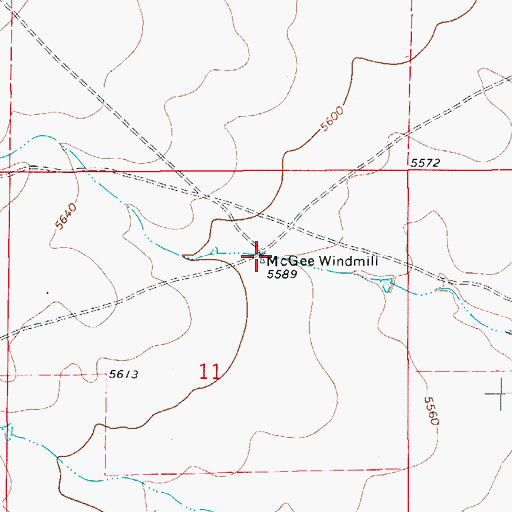 Topographic Map of McGee Windmill, CO