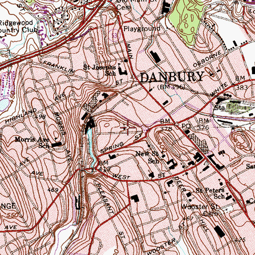 Topographic Map of Trinity Christian Tabernacle, CT