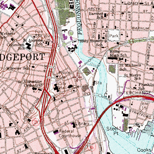 Topographic Map of True Vine of Holiness Church, CT