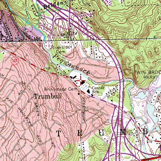 Topographic Map of Trumbull Center Shopping Center, CT
