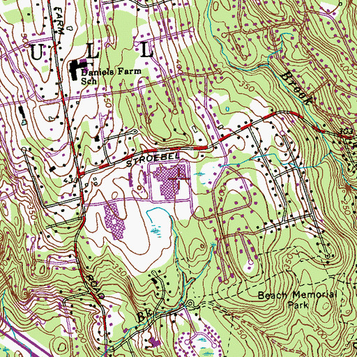 Topographic Map of Trumbull High School, CT