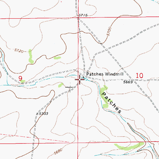 Topographic Map of Patches Windmill, CO