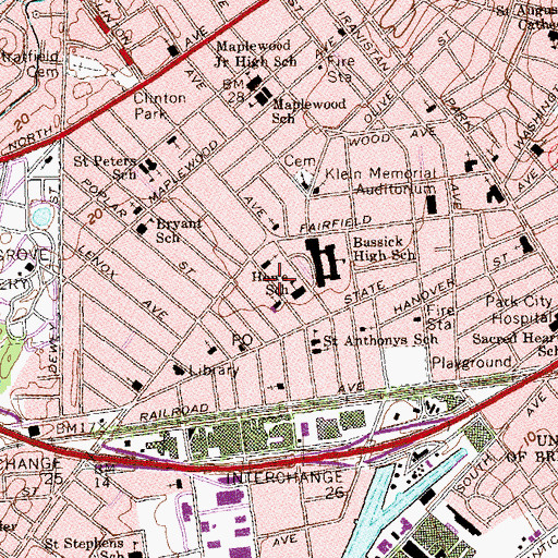 Topographic Map of Turners Faith Temple, CT