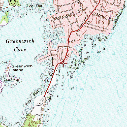 Topographic Map of Uncas Point Beach, CT