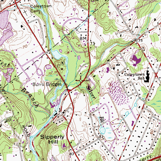 Topographic Map of Unitarian Church in Westport, CT