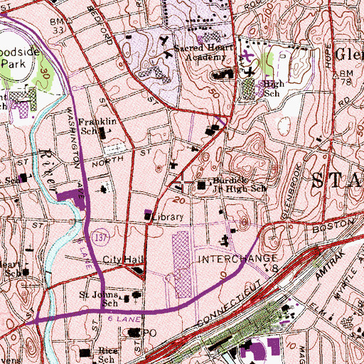 Topographic Map of Unitarian Universalist Church, CT