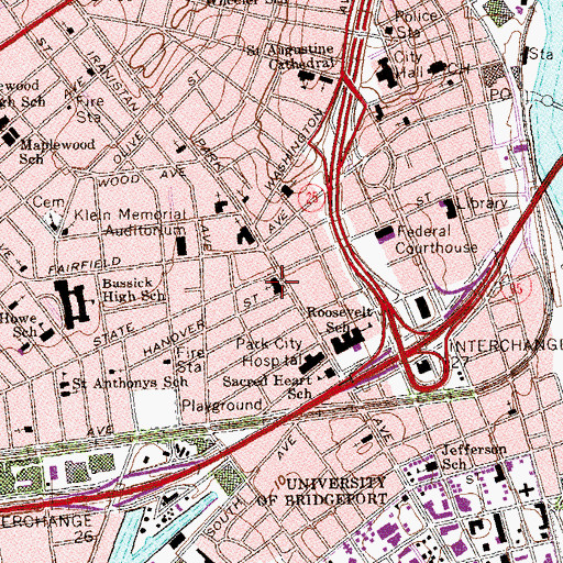 Topographic Map of United Congregational Church, CT