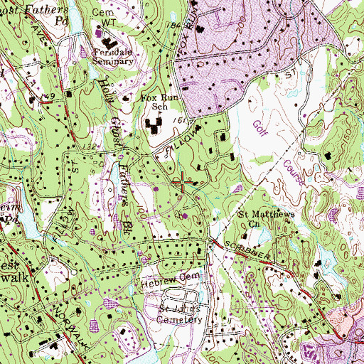 Topographic Map of United Congregational Church, CT