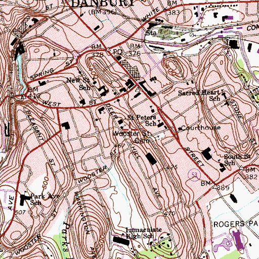 Topographic Map of United Jewish Center, CT