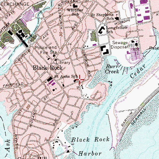 Topographic Map of Unity Church, CT