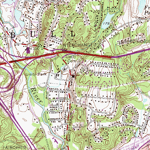 Topographic Map of Unity Hill United Church, CT