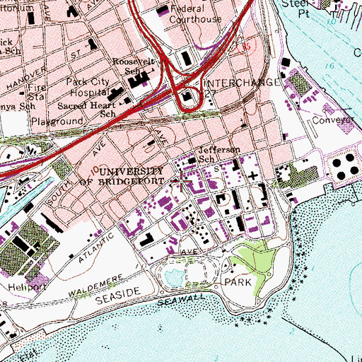 Topographic Map of University School, CT