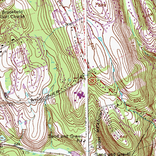 Topographic Map of Valley Presbyterian Church, CT