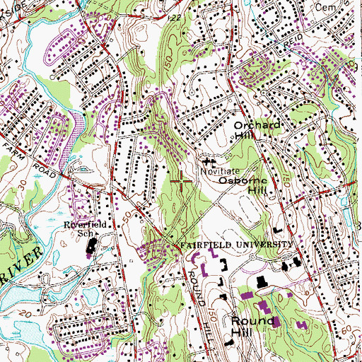 Topographic Map of Varsity Field, CT