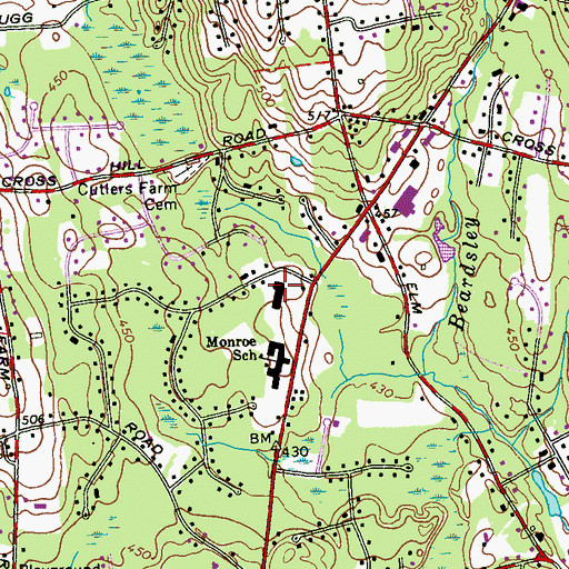 Topographic Map of Village Center Shopping Center, CT