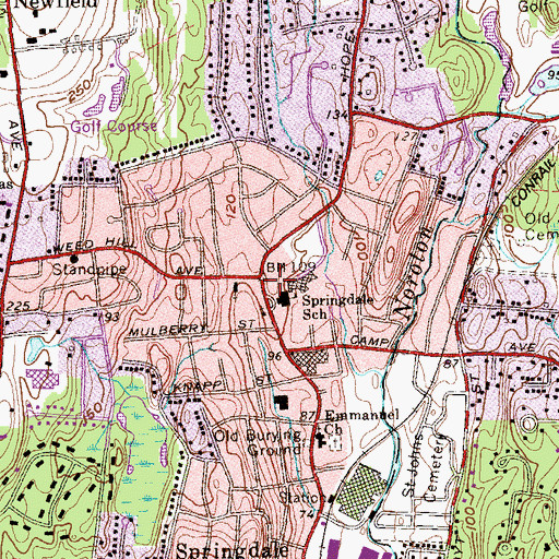 Topographic Map of Weed Memorial Branch Library Stamford Public Library, CT