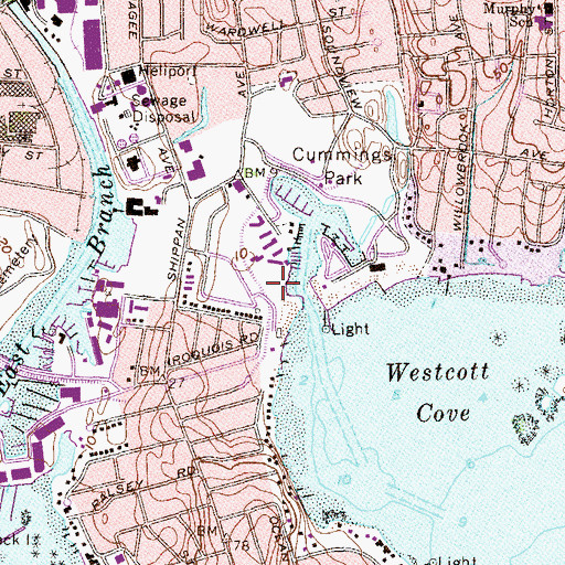 Topographic Map of West Beach Park, CT