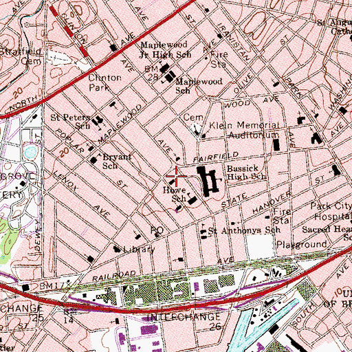 Topographic Map of West End Christian Methodist Episcopal Church, CT