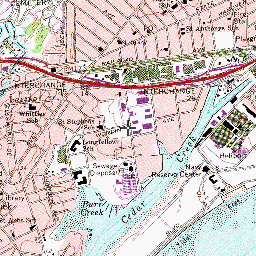 Topographic Map of West Side Park, CT