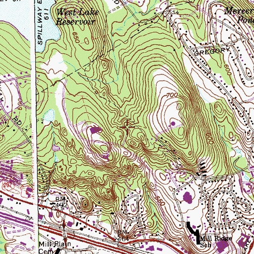 Topographic Map of Western Connecticut State University Westside Campus, CT