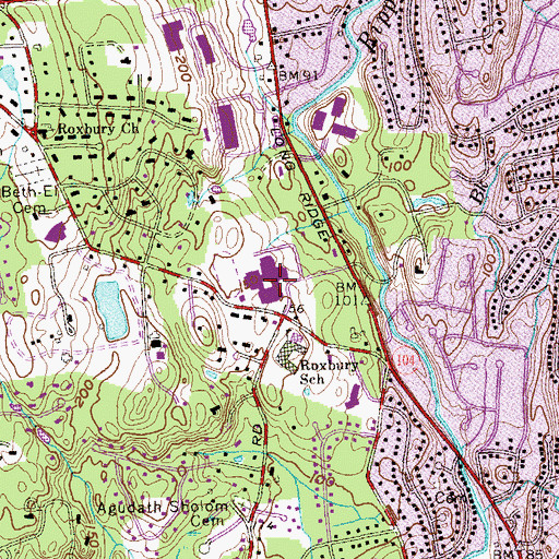 Topographic Map of Westhill High School, CT