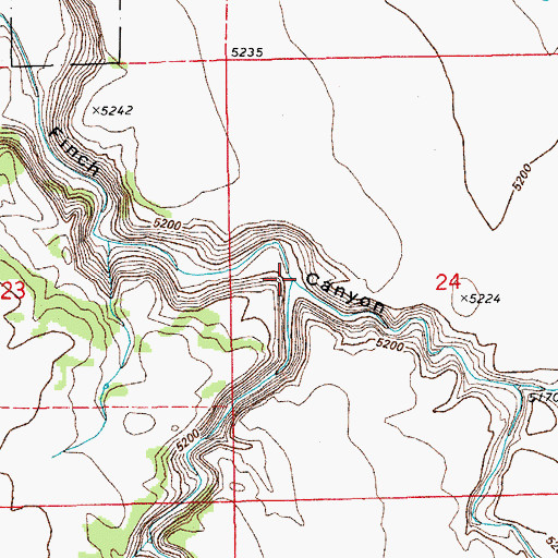 Topographic Map of Lambing Canyon, CO