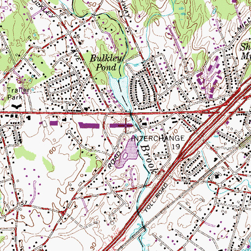 Topographic Map of Westport Plaza Shopping Center, CT