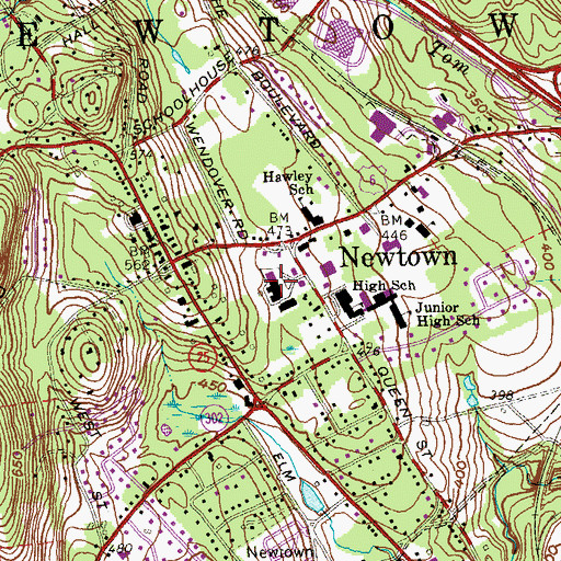 Topographic Map of Wheeler Shopping Center, CT