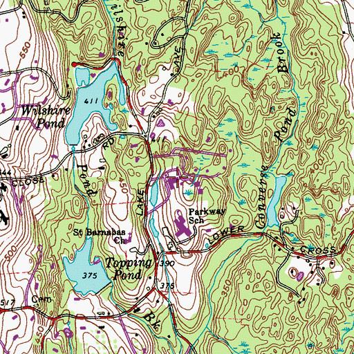 Topographic Map of Whitby School, CT