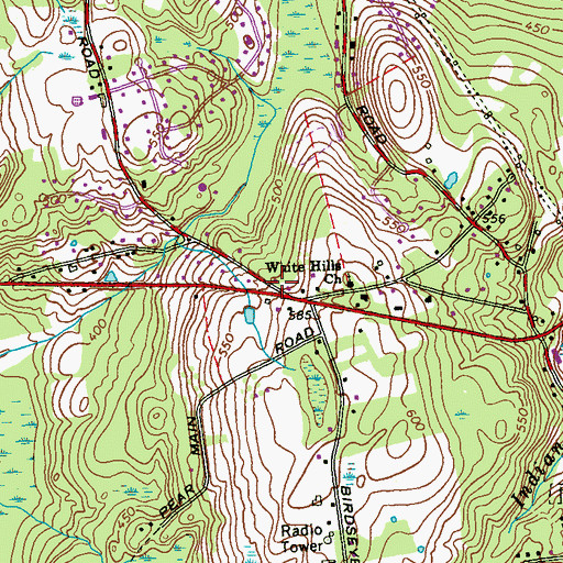 Topographic Map of White Hills, CT