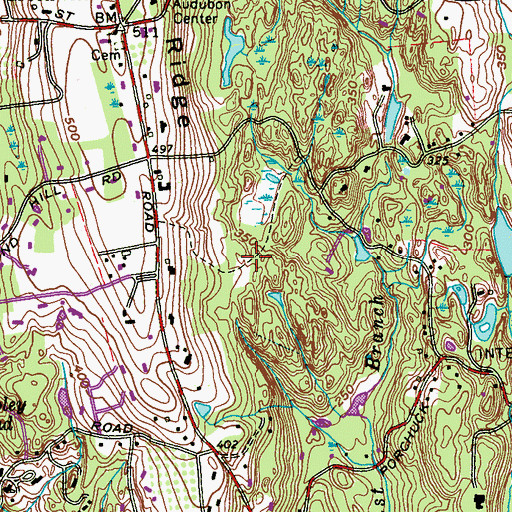 Topographic Map of Wild Flower Sanctuary, CT