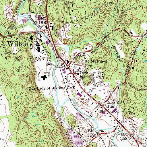 Topographic Map of Wilton Heritage Museum, CT