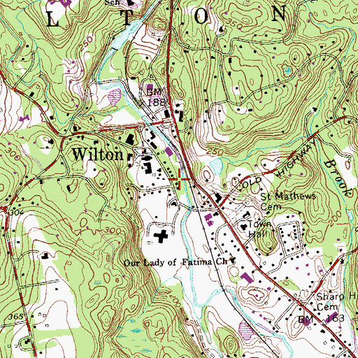 Topographic Map of Wilton Library Association, CT