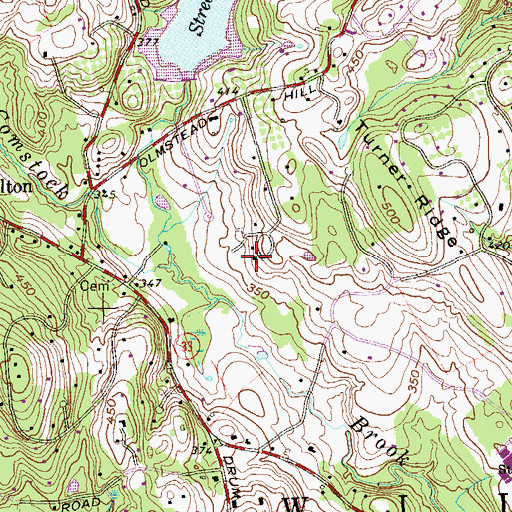 Topographic Map of Wilton Riding Club, CT