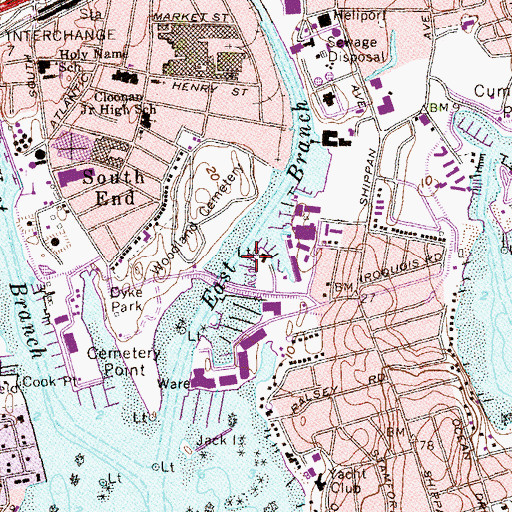 Topographic Map of Yacht Haven East, CT