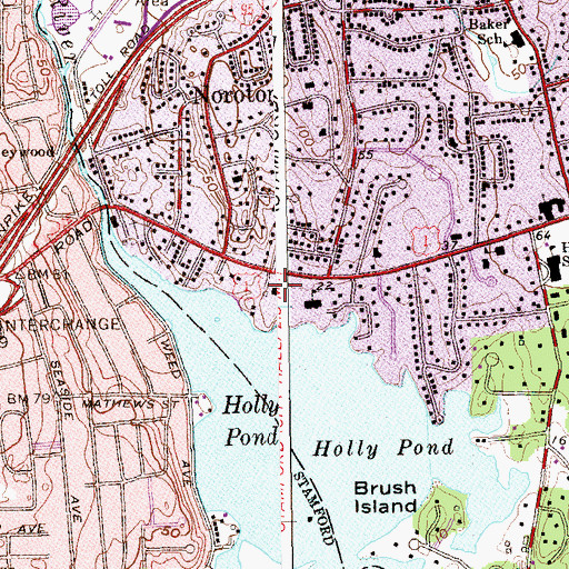 Topographic Map of YMCA, CT