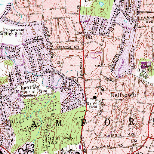 Topographic Map of Young Israel of Stamford, CT